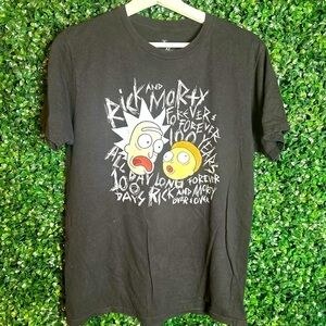 2019 Adult Swim Rick And Morty Forever & Forever 100 Years Medium T-Shirt Black